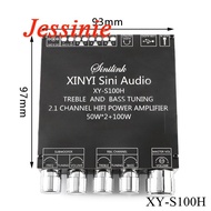 บอร์ดขยายสัญญาณเสียงลำโพงย่านความถี่ต่ำสเตอริโอ2.1ช่องสัญญาณรองรับบลูทูธได้5.0โมดูลบอร์ดโมดูล50W * 2