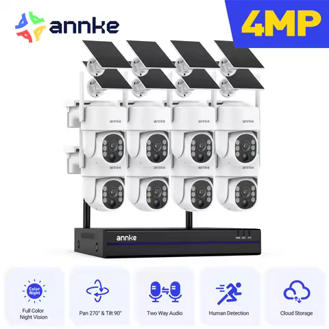ANNKE 4MP Wireless surveillance system 16CH NVR wifi surveillance camera kit Audio Battery solar sur