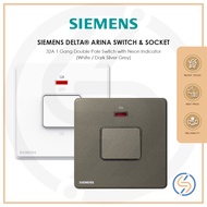 Siemens Delta Arina 32A 1 Gang Double Pole Switch with Neon Indicator