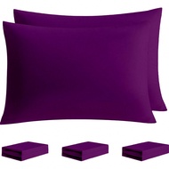 6pcs Standard Size Solid Color Pillowcase Set, 20x26 Envelope Closure Pillowcases, Soft Solid Color 