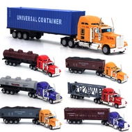 1:65 Scale American Big Truck American Alloy Iecasts Toy Vehicles Set Container Truck Flat Car Simul