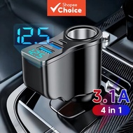 66W Dual USB Car Charger with Digital Display, Fast Charging Multifunctional Adapter Pengecas Kereta