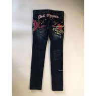 Skinny Jeans With Beautiful Skull Decoration ️‍ Ed Hardy x Red Pepper y2k