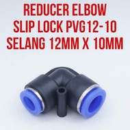 PVG12-10 PVG 12-10 Pneumatic Connector Elbow Fitting L Reducer Slip Lock Hose 12mm to 10mm Connector