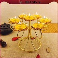 blesiya Vintage Style Lotus Tealight Butter Candle Stand Buddha Ghee Lamp Holder Buddha Hall Desktop
