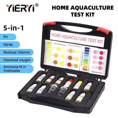 Yieryi Water Quality Test Kit Ph Dissolved Oxygen Ammonia Nitrogen Nitrite Residual Chlorine Aquariu