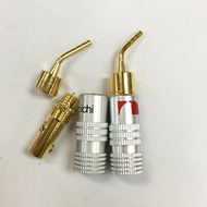 5pair/10pcs High Quality New 24k Gold Nakamichi Speaker Pin 2mm Banana Plugs Speaker Wire Screw Lock Connector