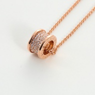 Full Set [99 New] Bvlgari/Bvlgari Women's Rose Gold Full Diamond Big Waist Necklace
