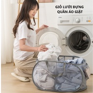 Mesh laundry basket, Foldable dirty laundry basket laundry basket laundry bag