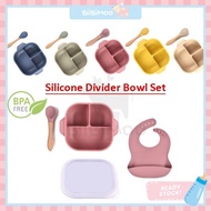 Baby Silicone Suction Bowl Set Divider Bowl feeding tableware baby Bowl kids cutlery set baby traini