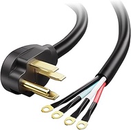 Cable Matters 4 Prong to 4 Wire Range Cord - 10ft, Heavy Duty 6/8 AWG, 50 Amp Cord, Compatible with 