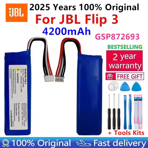 100% Original 4200mAh Wireless bluetooth Speaker Battery GSP872693 Rechargeable Pack for JBL Flip 3 