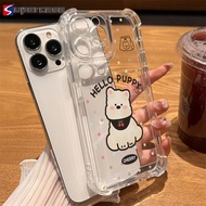 Cute Polka Dot Puppy Phone Case For Samsung Galaxy S26 S25 Ultra Edge Plus FE M36 F36 M56 F56 5G 4G 