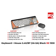 Combo Set of Computer Keyboard and Mouse with 2 Connection Modes Wireless (2.4Ghz) and Bluetooth R8 