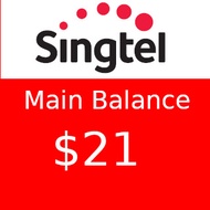 Singtel Main Balance $21 Top Up / Recharge