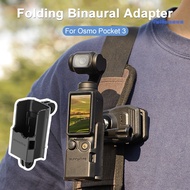 FM_ Foldable Binaural Expansion Bezel Adapter Mount Tight Fit Anti-scratch Shock Absorption Quick Installation Adapter for Osmo Pocket 3