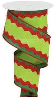 3-in-1 Ricrac Royal Burlap Wired Ribbon - Emerald, Lime, Red - 2.5 inches x 10 Yards (30 feet)