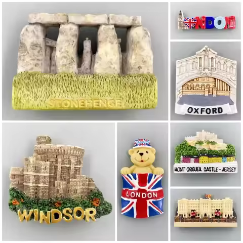 United Kingdom Fridge Magners England Souvenirs Buckingham Palace Oxford York Stonehenge Mont Orguei