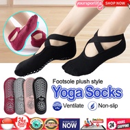 Women Yoga Socks Nonslip Yoga Cotton Pilates Socks Flexible Criss Cross Band Ladies Ballet Dance Soc