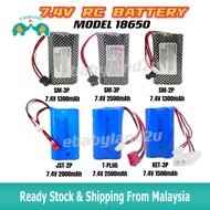 7.4V RC Rechargeable Battery 11.1V Kereta Kontrol Lithium Li-ion SM-2P SM-3P JST-2P T-Plug KET-3P Ba