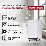 Máy hút ẩm 12L/ngày bằng máy nén Block lọc không khí FUJIHOME DH12NEW kết nối Wifi Nhập Khẩu 40m2 ph