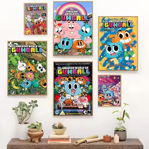 Classic Anime Amazing World Of Gumball Good Quality Prints And Posters Whitepaper Sticker DIY Room B