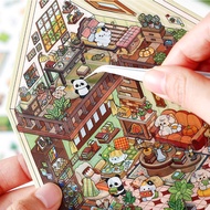 Mr. Paper 3 sheets/bag 3D scene sticker cute animal Warm home scene sticker for hand tent sticker DI