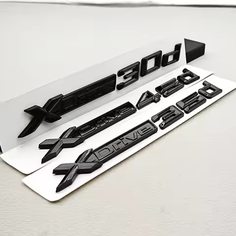 3D ABS Black Logo XDrive 30d 35d 40d 45d 50d 55d Emblem Car Trunk Fender Side Badge Sticker for BMW 