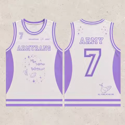BTS Arirang 2026 World Tour ARMY Basketball Jersey Purple Kpop Mesh Tank Top Shirt Breathable Unisex