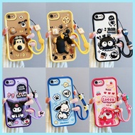 Cute Cartoon Soft Case For iPhone 7 8 se2 se3 Kuromi Lotso Gromit Soot Sprite With Lanyard