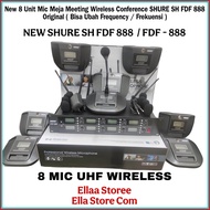 Promo New 8 Unit Mic Meja Meeting Wireless Conference SHURE SH FDF 888 Original ( Bisa Ubah Frequenc