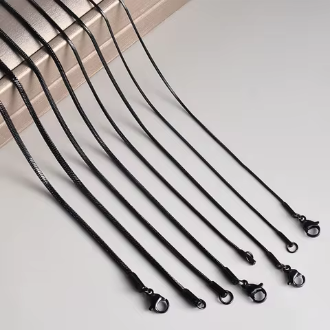 Dropshiping Stainless Steel Width 0.9/1.2/1.5/2.0mm Square Snake Chain Necklace for Men Women Chain 