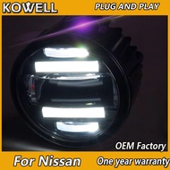 KOWELL Car Styling Fog Lamp for Nissan MARCH MURANO NV350 SYLPHY Fog Light Angel Eye Fog Lamp DRL 2 