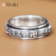 ♥Original Six-Character Proverbs Can Turn Ethnic Style Thai Silver Ring Men Women Jewelry silver 925 original ring for women rings men korean jewelry cincin lelaki cincin perempuan couple cincin emas korea 戒指