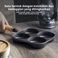 4 Hole Cast Iron Frying Pan, Non-Stick Deep Bottom, Multifunctional Frying Pan, Can Fry Eggs, Burger