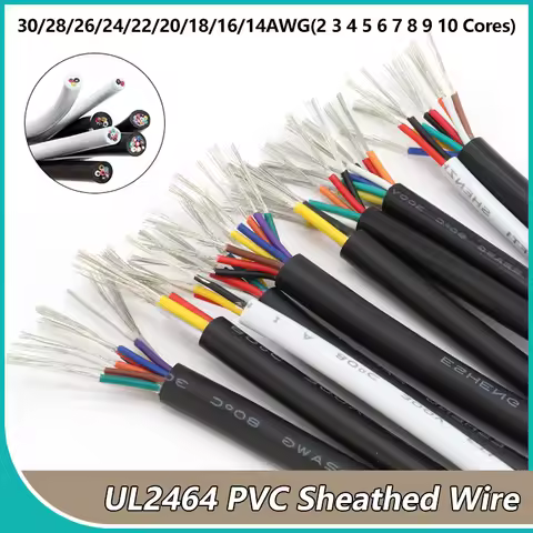 1M UL2464 Channel Sheath Wire 30 28 26 24 22 20 18 16 14AWG PVC Insulation 2 3 4 5 6 7 8 9 10 Cores 