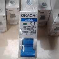 MCB 16A SINGLE POLE MODEL C45N OKACHI