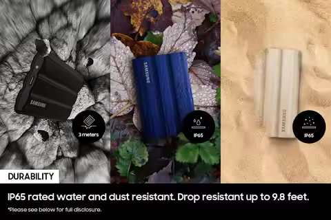 SAMSUNG T7 Shield 1TB,2TB Portable SSD, up to 1050MB/s, USB 3.2 Gen2, Rugged, IP65 Rated, for Photog