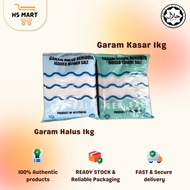Garam Beriodin Peket 1kg - Halus / Kasar - Iodised Refined Salt / Course Salt Pack