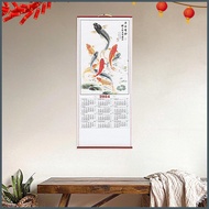 Chinese Calendar 2024 Wall Scroll Lunar Calendar Chinese Zodiac 2024 Lunar Calendar Imitation Rattan Paper wondeksg