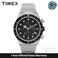 [Official Warranty] Timex TMTW2V69800UJ Men's Q Timex Three Time Zone Chronograph Stainless Watch