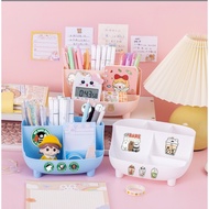 Pen holder 6 compartments 3 bear brothers CB9N1 cartoon sticker