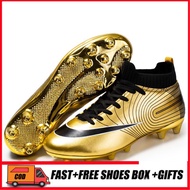 Lelaki baru Spikes kasut bola sepak AG Long Spikes kasut bola sepak Anti-skid latihan kasut khas kas