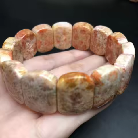 Unit One Bracelet 20*15mm Natural Coral Jade Crystal Bangle Bracelet For Gift