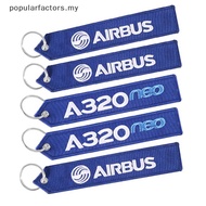 [Popularfactors] 1Pc Airbus Keychain Phone Straps Embroidery A320 Aviation Key Ring Chain for Aviati