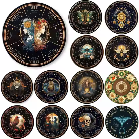 Wheel of The Year Metal Aluminum Sign Round Plaque Witch Pagan Wiccan Holidays Celtic Sabbat Vintage