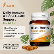 Blackmores Bio D3 1000 IU 30 Capsules for Bones & Immune Support [Expir06/2028]