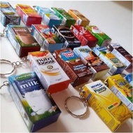 GANTUNGAN Mixue Milk Box Miniature Keychain Box Keychain