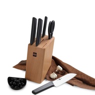 HUOHOU 6PCS STAINLESS STEEL KITCHEN KNIFE SET WITH CUTTER10 QW5838