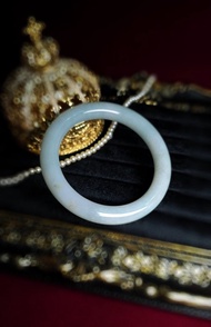 招財•仙氣•圓滿|細糯蒂芬妮baby藍翡灑金|緬甸A貨翡翠圓條手鐲